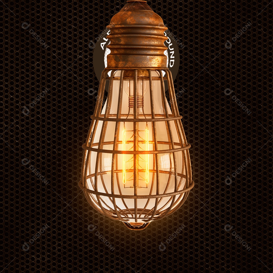 Elemento 3D Lâmpada para Composição PSD