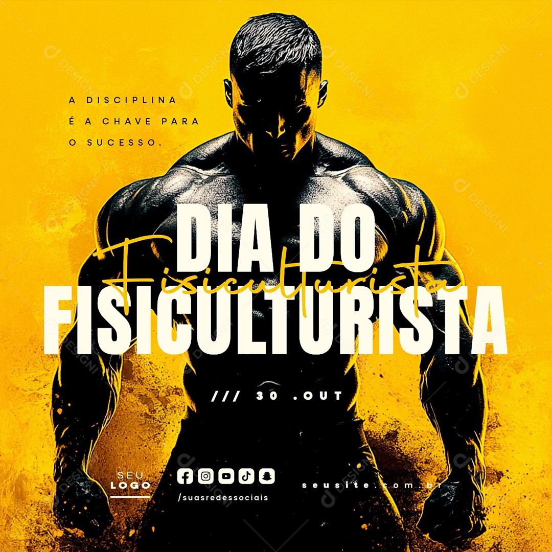 Dia do Fisiculturista 30 de Outubro Social Media PSD Editável