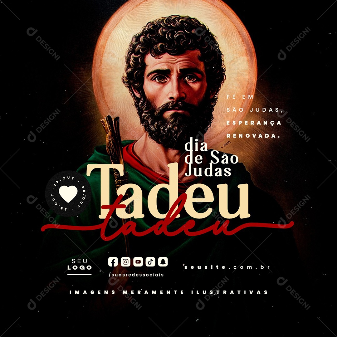 Dia de São Judas Tadeu 28 de Outubro Social Media PSD Editável