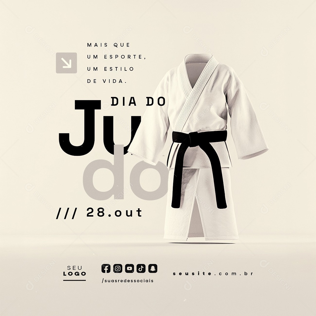 Social Media Dia do Judô 28 de Outubro PSD Editável