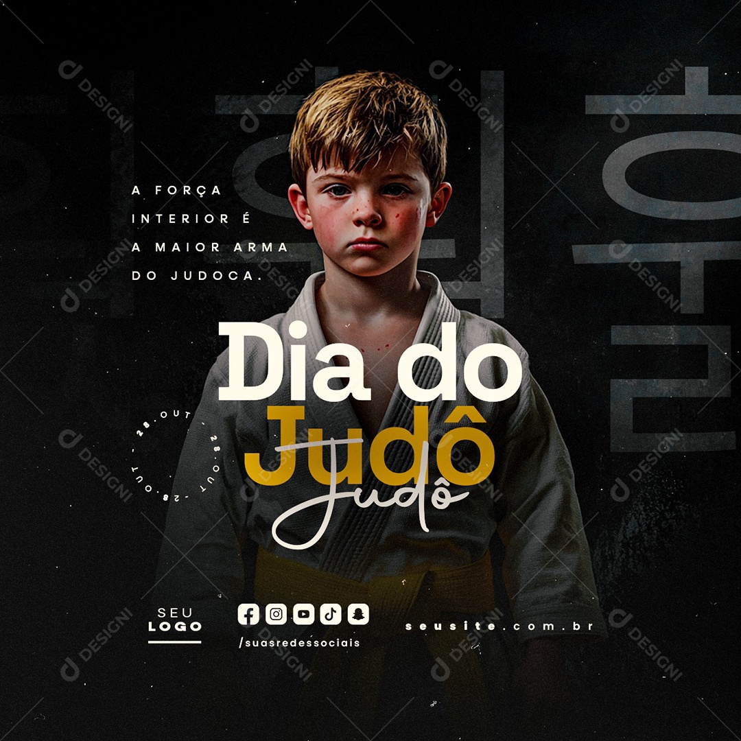 Dia do Judô 28 de Outubro Social Media PSD Editável