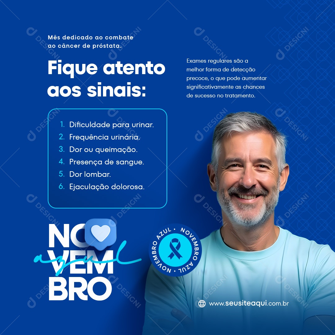 Novembro Azul Campanha de Conscientização Social Media PSD Editável