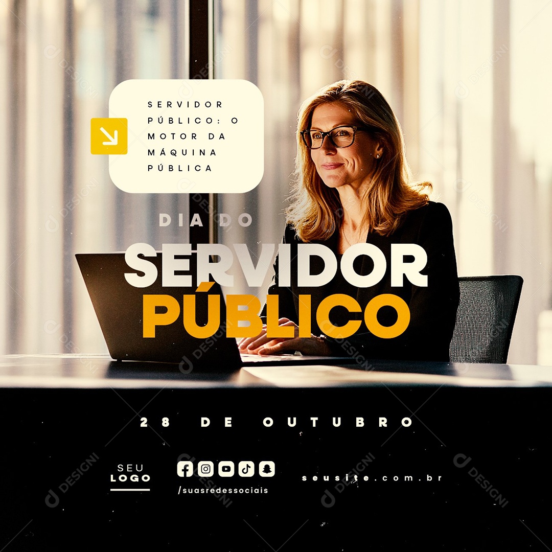 Social Media Dia do Servidor Público 28 de Outubro PSD Editável