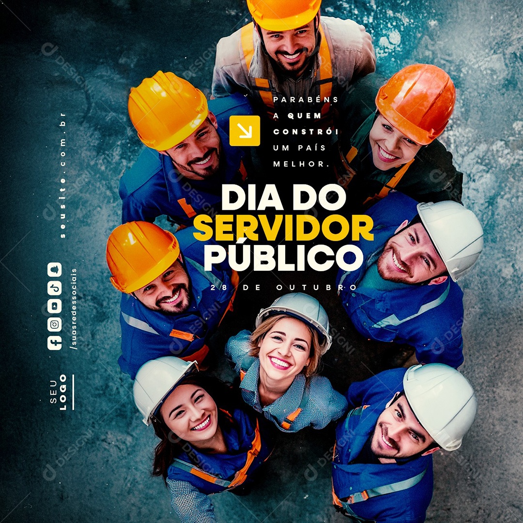 Dia do Servidor Público 28 de Outubro Social Media PSD Editável