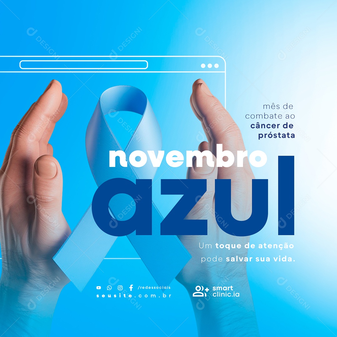 Novembro Azul Um Toque de Atenção Social Media PSD Editável
