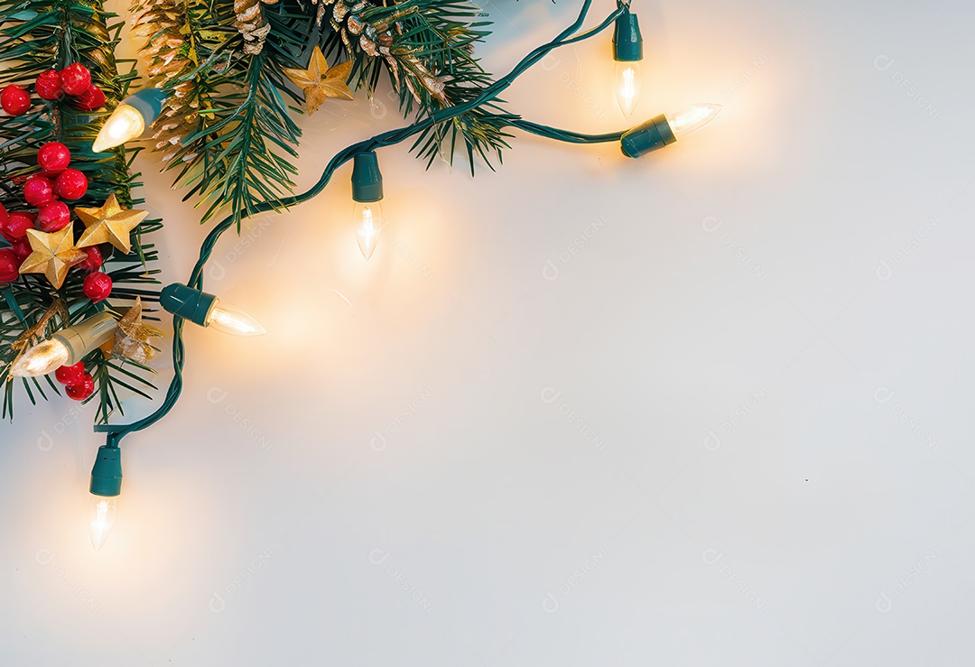 Background com enfeites natalinos para escrita de texto ano novo reveillon feliz natal.