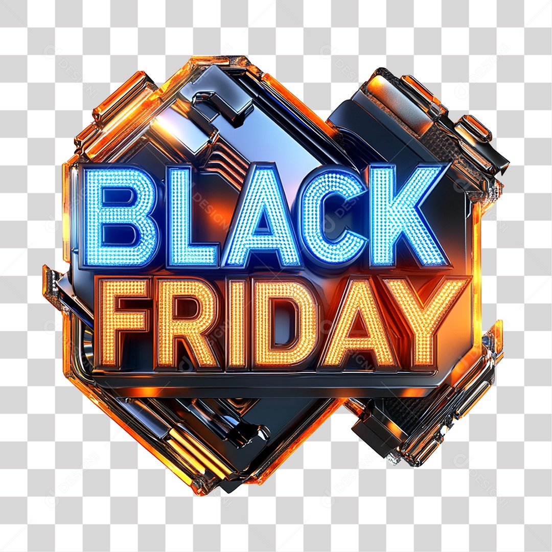 Selo 3D Black Friday PNG Transparente