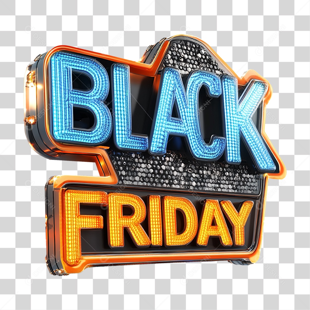 Selo 3D Black Friday PNG Transparente