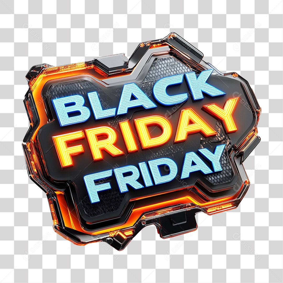 Selo 3D Black Friday PNG Transparente