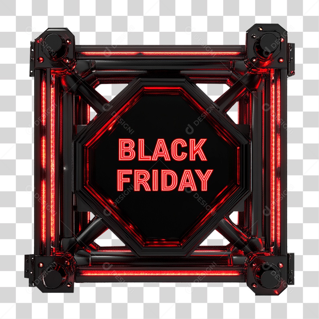Selo 3D Black Friday PNG Transparente
