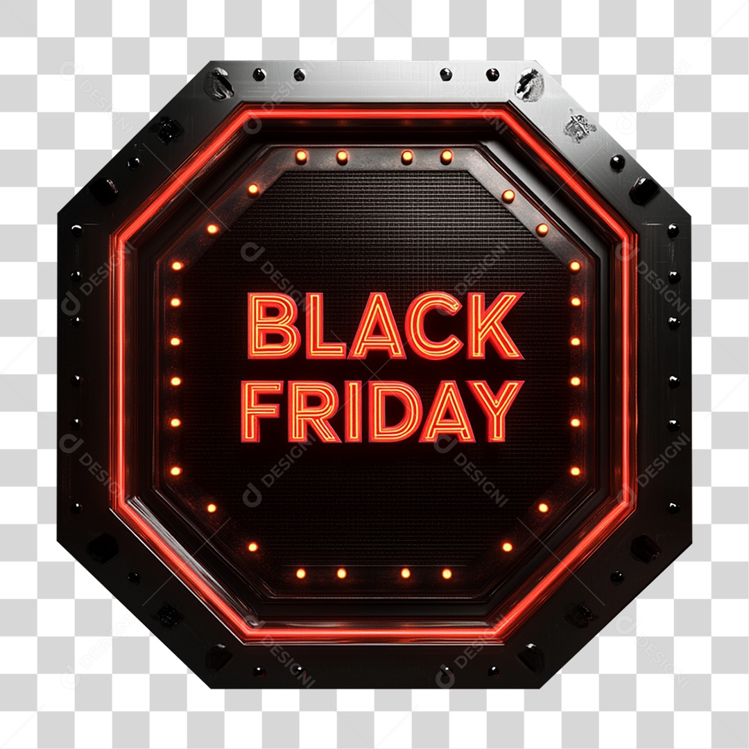 Selo 3D Black Friday PNG Transparente