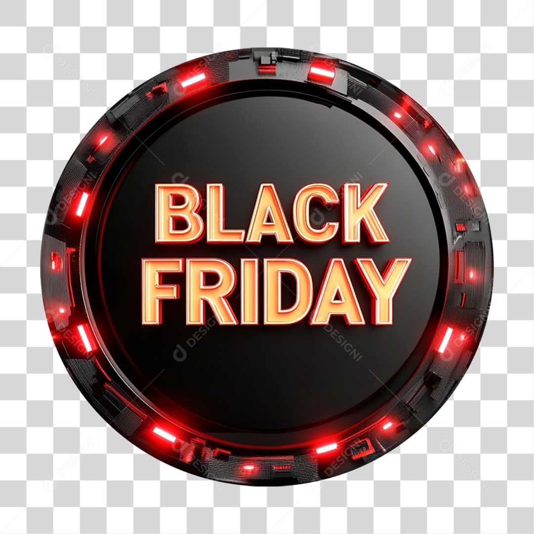 Selo 3D Black Friday PNG Transparente