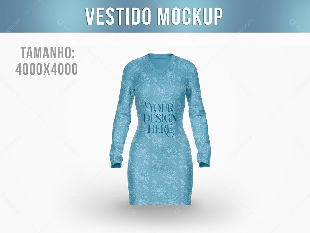Vestido Feminino Mockup PSD Editável
