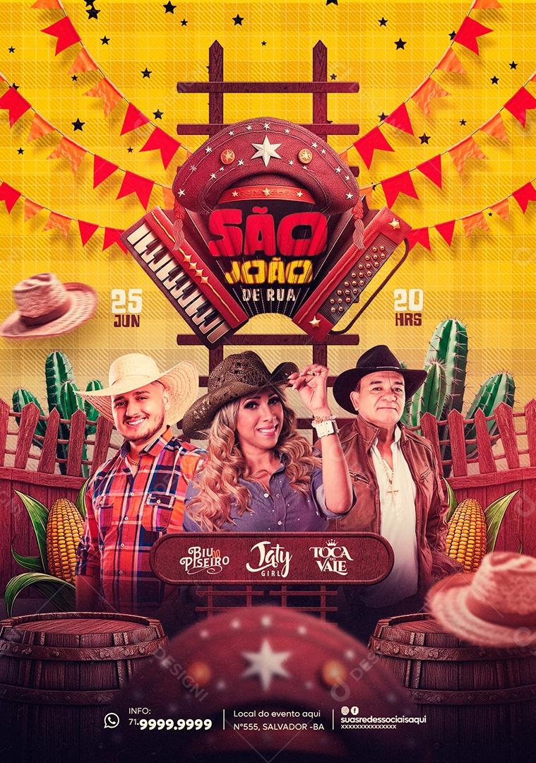 São joão shows Social Media PSD Editável