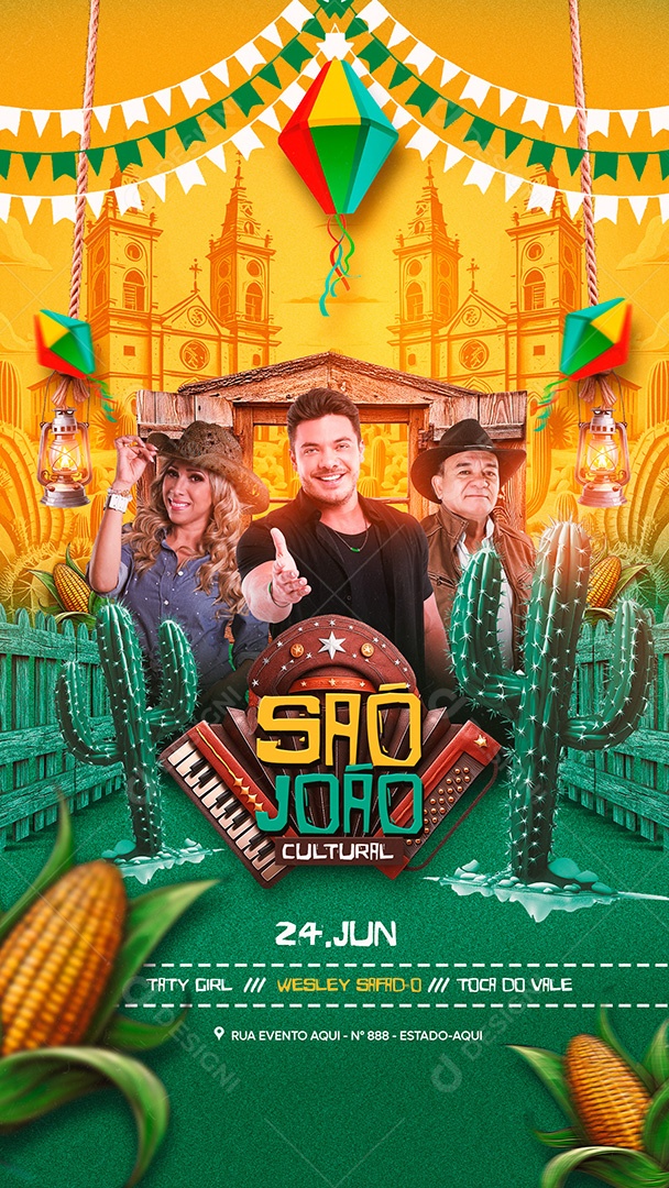 São joão shows Social Media PSD Editável