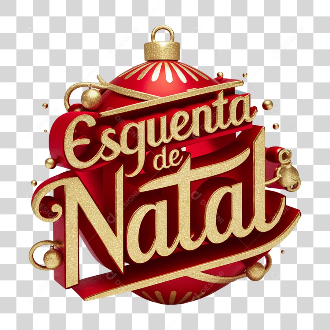 Selo 3D Esquenta de Natal PNG Transparente