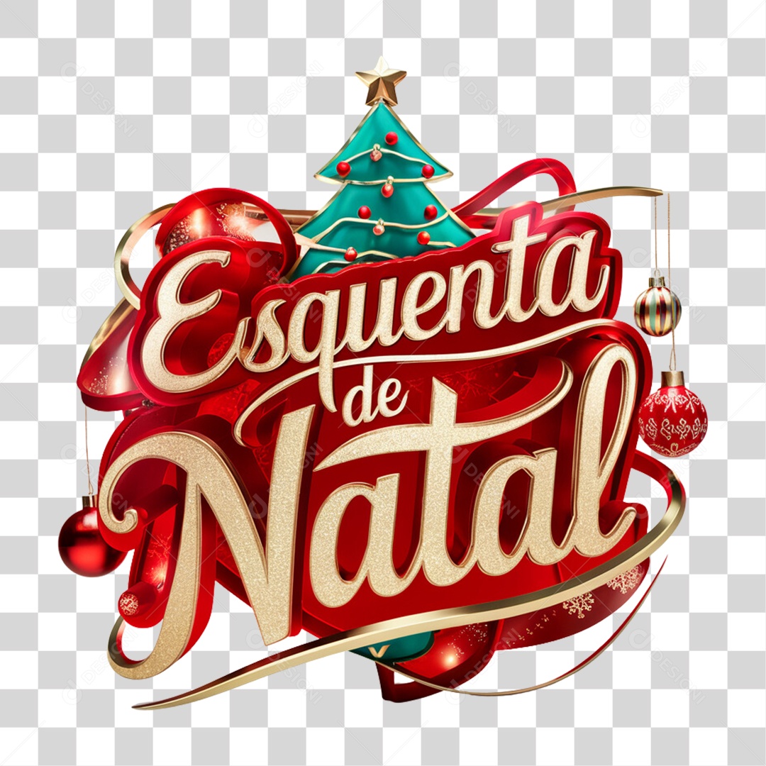 Selo 3D Esquenta de Natal PNG Transparente