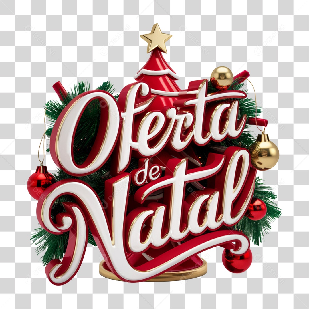 Selo 3D Oferta de Natal PNG Transparente