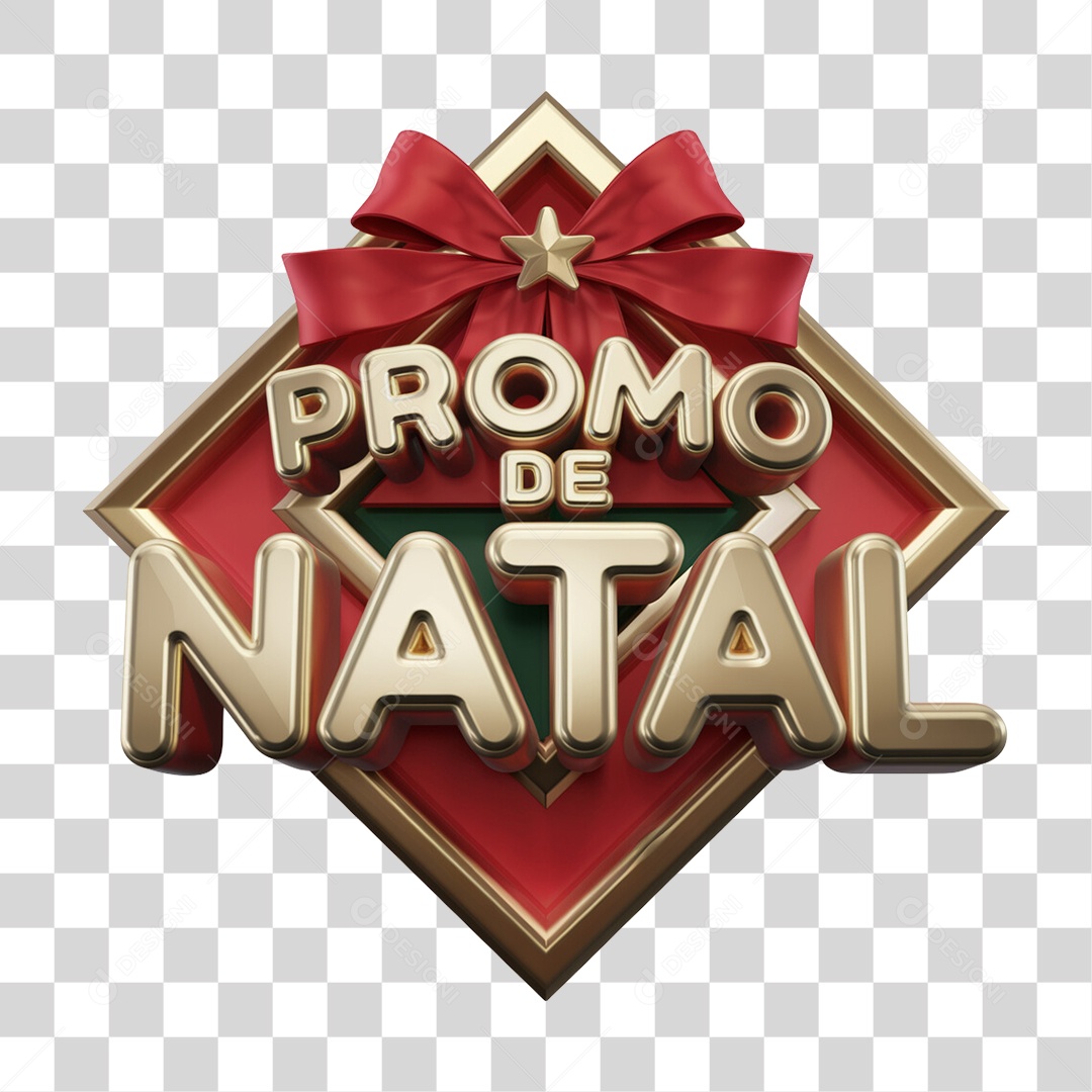 Selo 3D Promo de Natal PNG Transparente