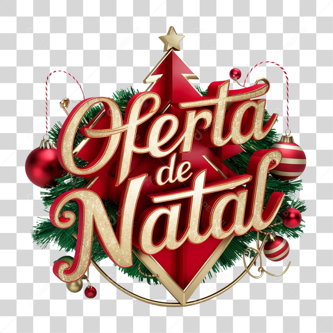 Selo 3D Oferta de Natal PNG Transparente