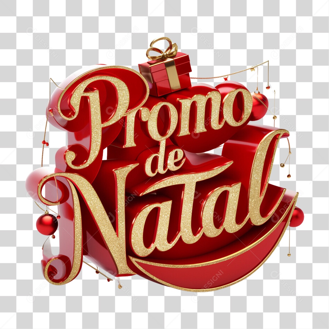 Selo 3D Promo de Natal PNG Transparente
