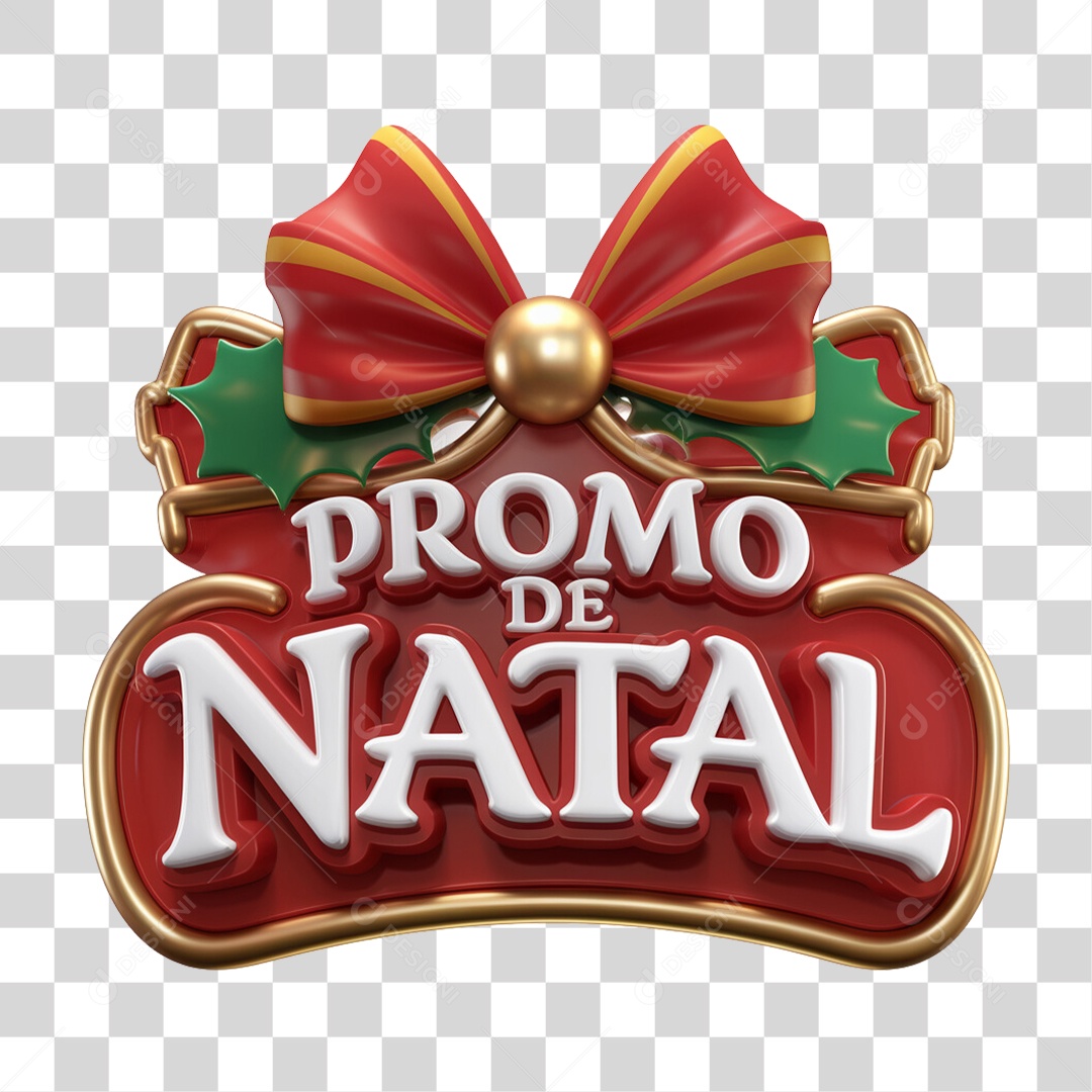 Selo 3D Promo de Natal PNG Transparente