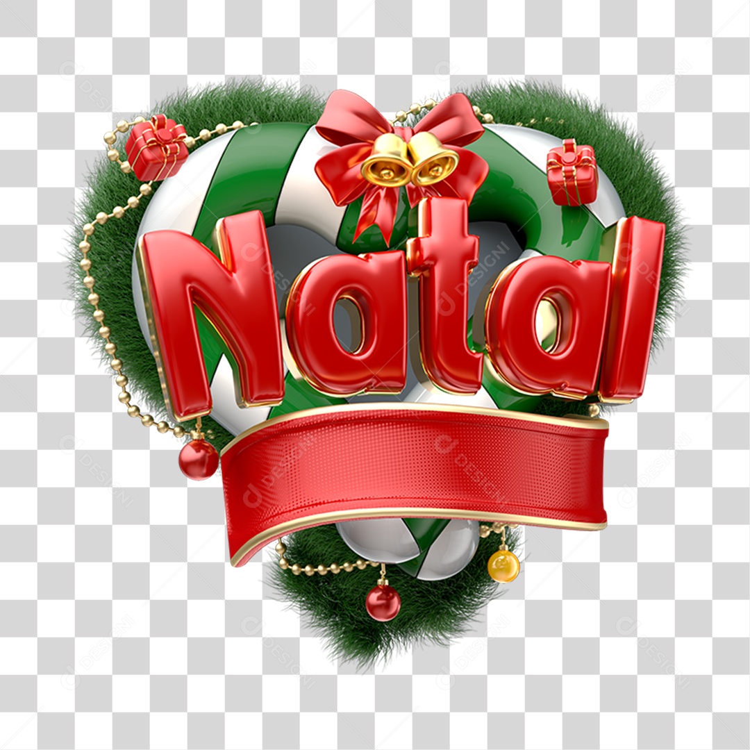 Selo 3D Natal PNG Transparente