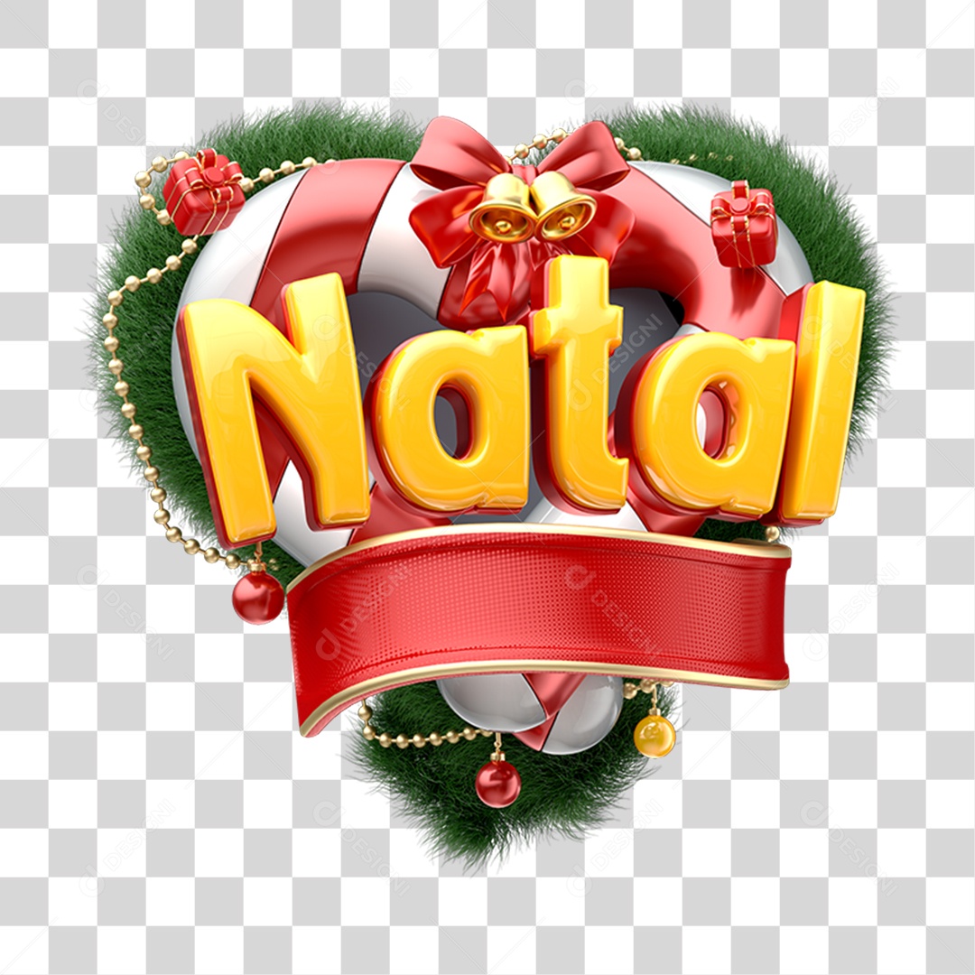 Selo 3D Natal PNG Transparente