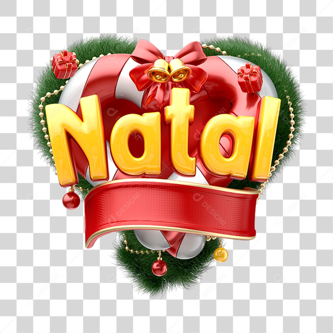 Selo 3D Natal PNG Transparente
