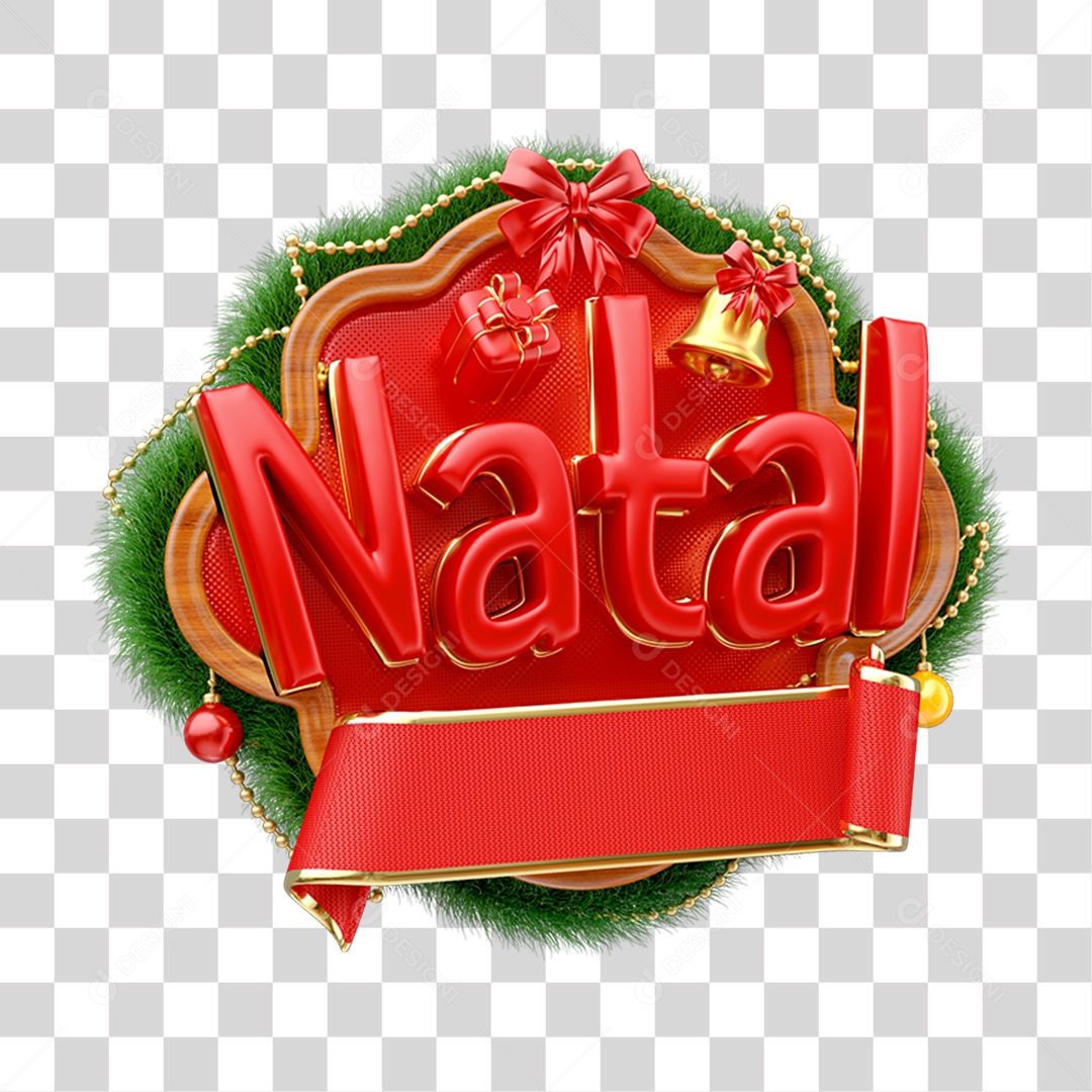 Selo 3D Natal PNG Transparente