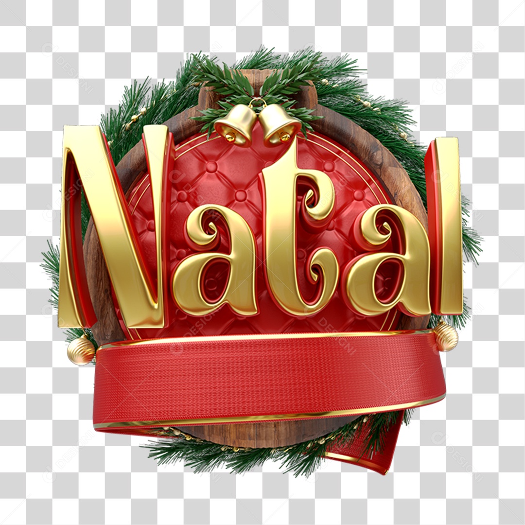 Selo 3D Natal PNG Transparente