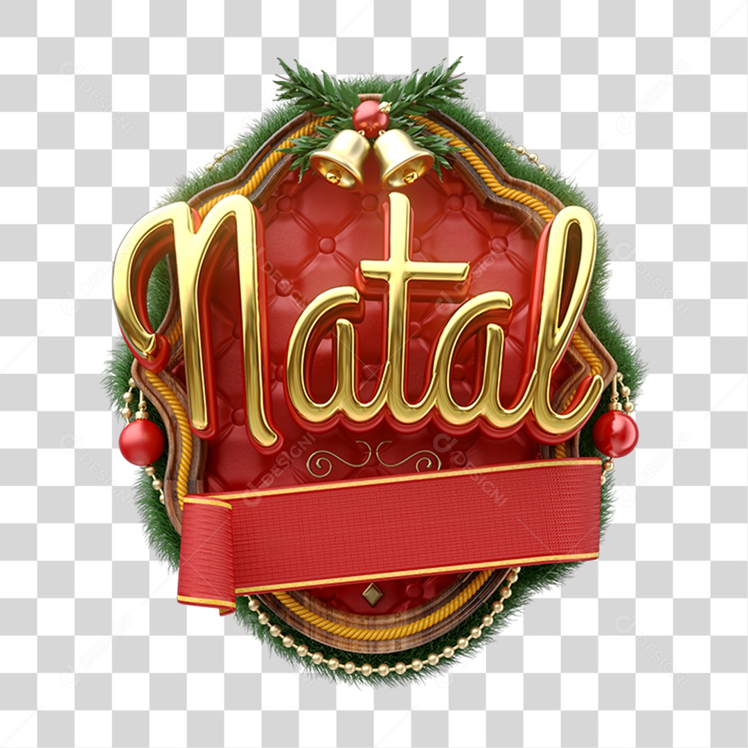 Selo 3D Natal PNG Transparente
