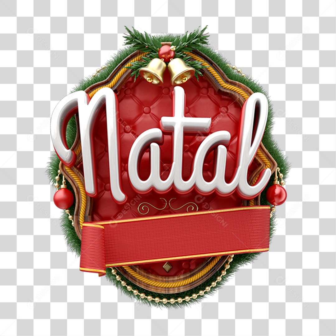 Selo 3D Natal PNG Transparente