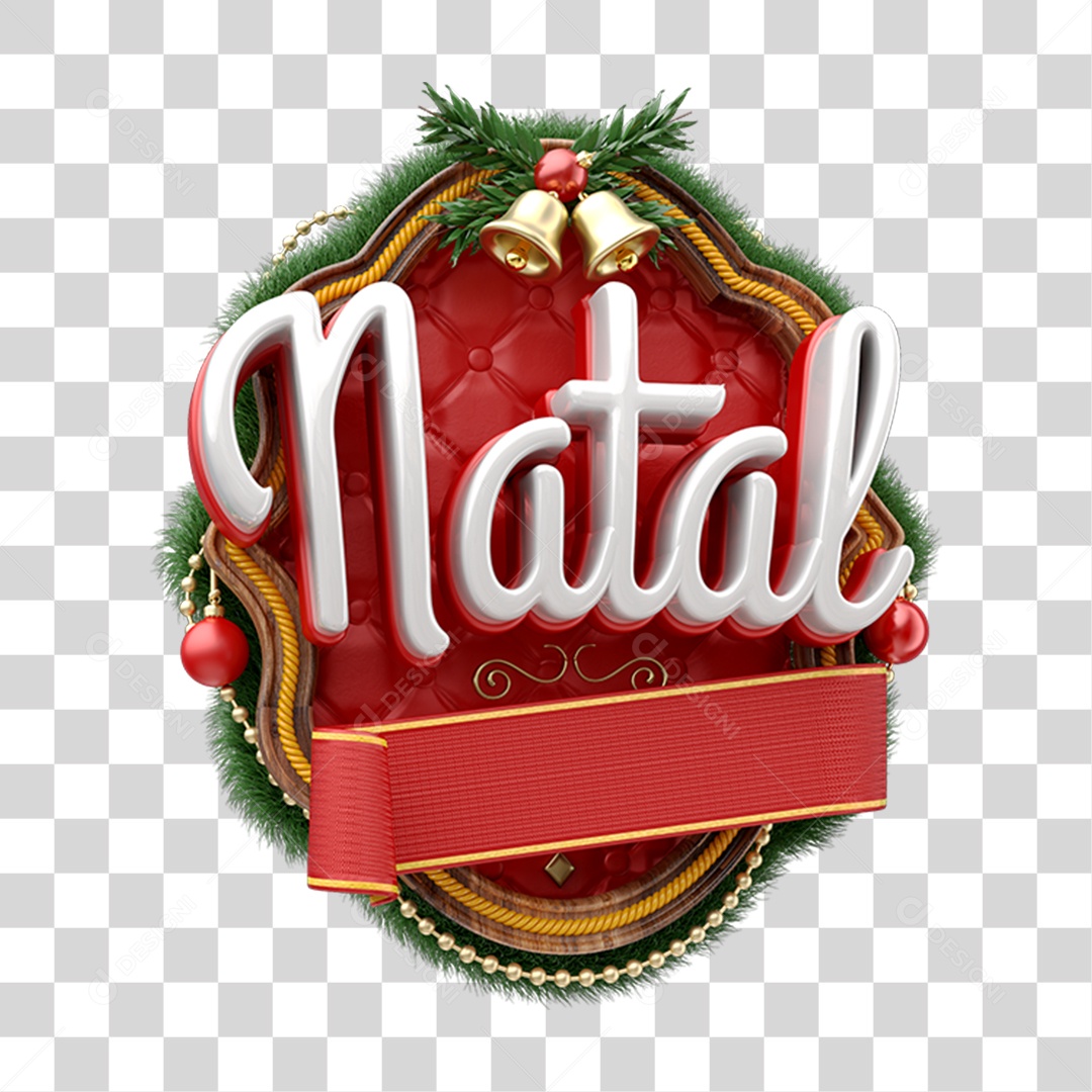 Selo 3D Natal PNG Transparente