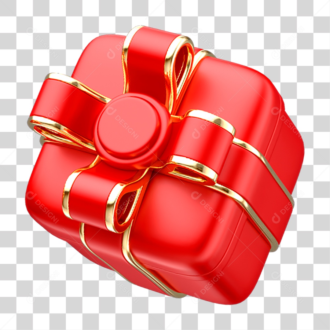 Elemento 3D Caixa de Presente Enfeite de Natal PNG Transparente