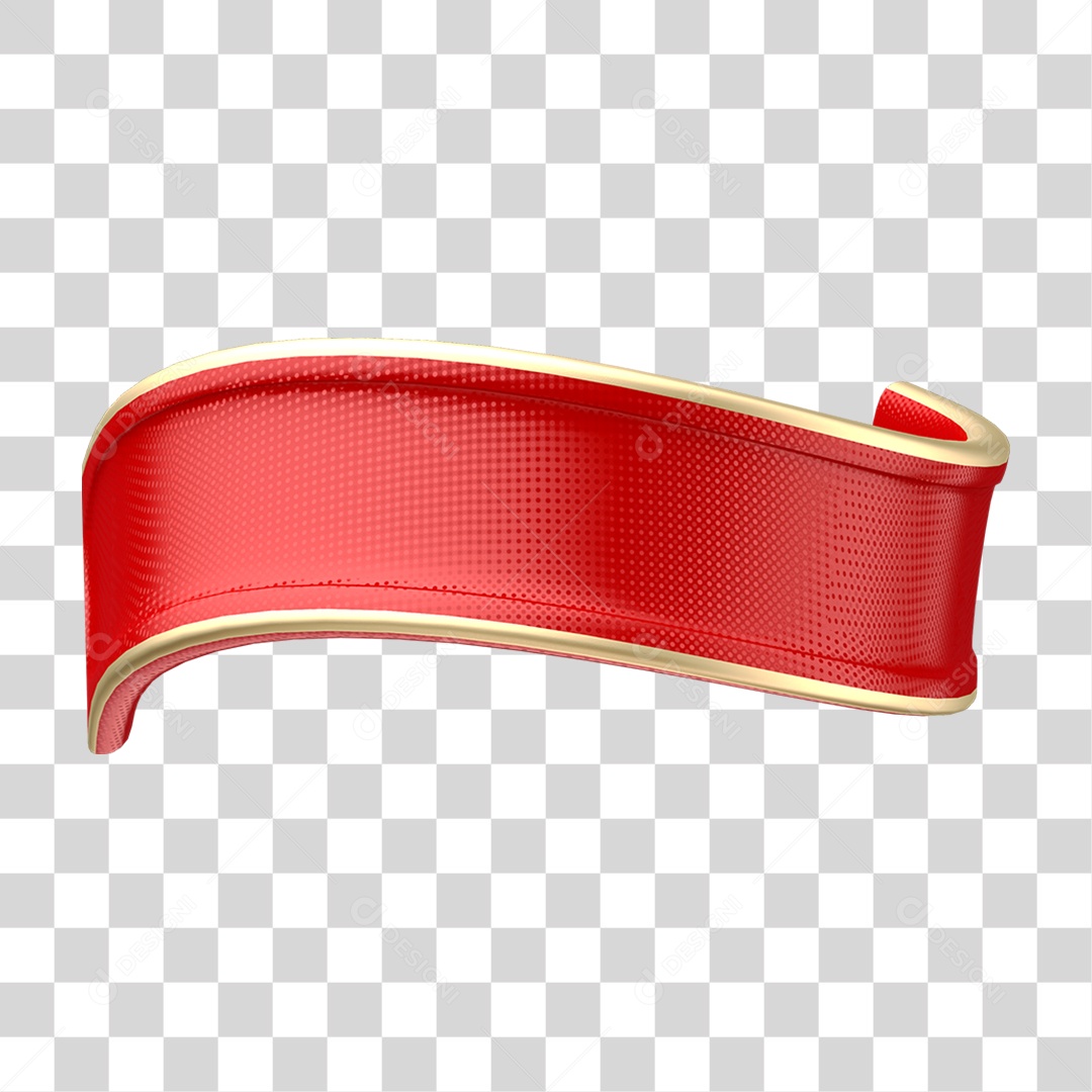 Elemento 3D Fita Enfeite de Natal PNG Transparente
