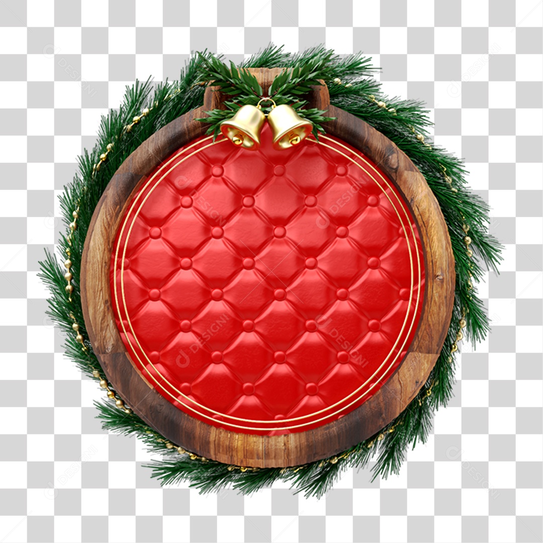 Elemento 3D Enfeite de Natal PNG Transparente