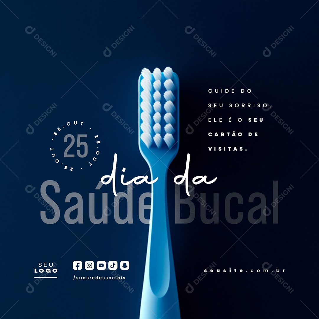 Dia da Saúde Bucal 25 de Outubro Social Media PSD Editável