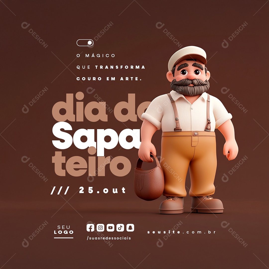 Dia do Sapateiro 25 de Outubro Social Media PSD Editável