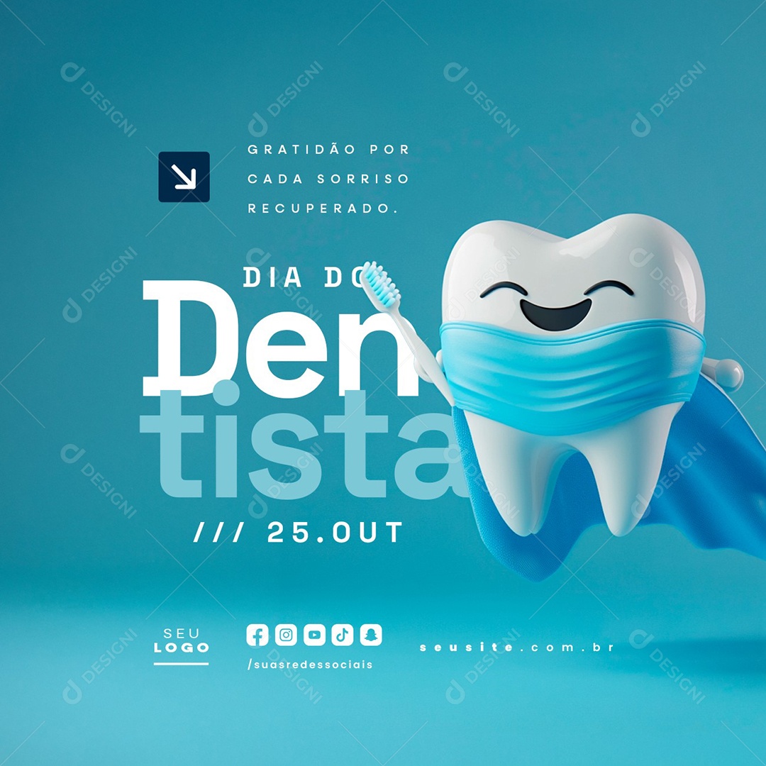 Social Media Dia do Dentista 25 de Outubro PSD Editável