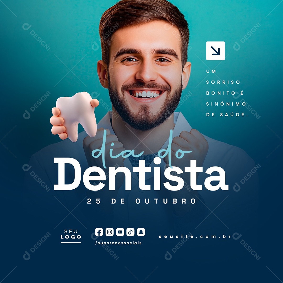 Dia do Dentista 25 de Outubro Social Media PSD Editável