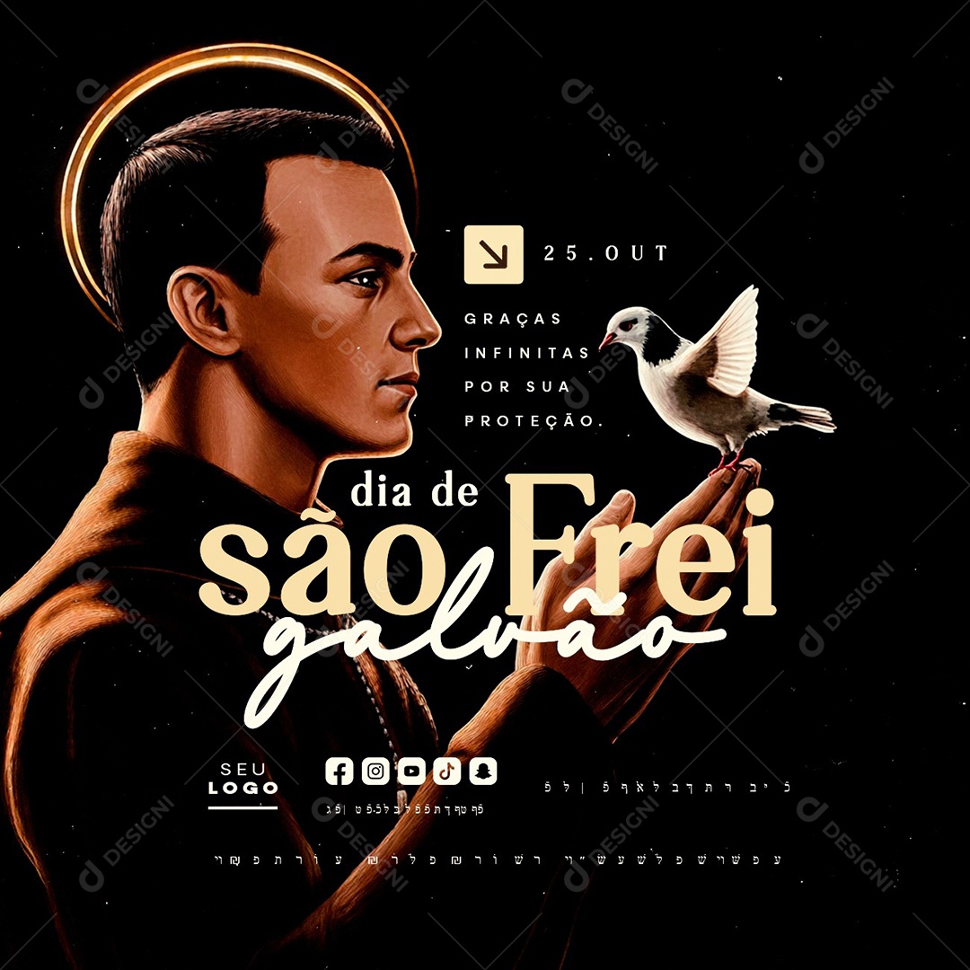 Dia de São Frei Galvão 25 de Outubro Social Media PSD Editável