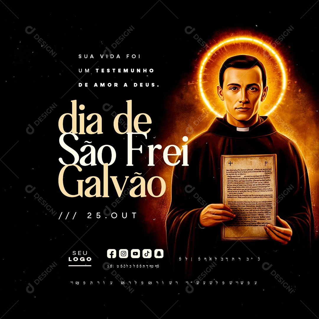 Dia de São Frei Galvão 25 de Outubro Social Media PSD Editável