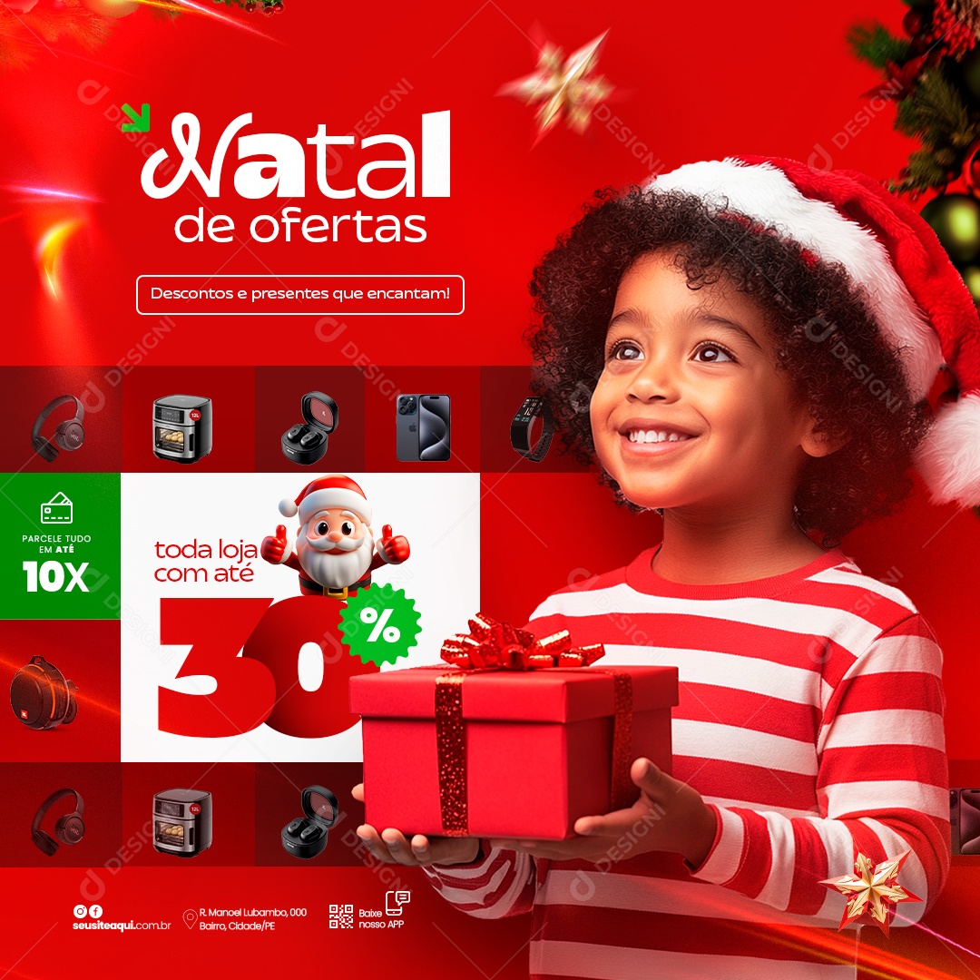 Natal de Ofertas Loja Social Media PSD Editável
