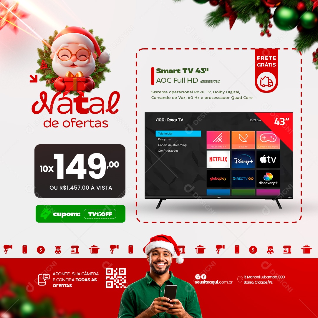 Natal de Ofertas Loja Social Media PSD Editável