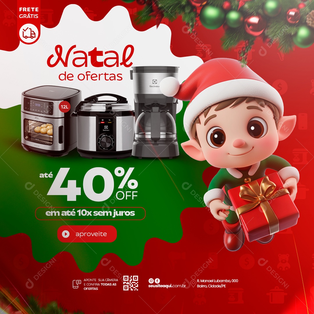 Natal de Ofertas Loja Social Media PSD Editável