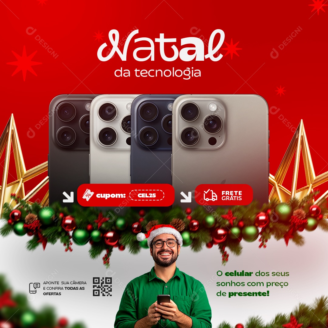Natal da tecnologia Social Media PSD Editável