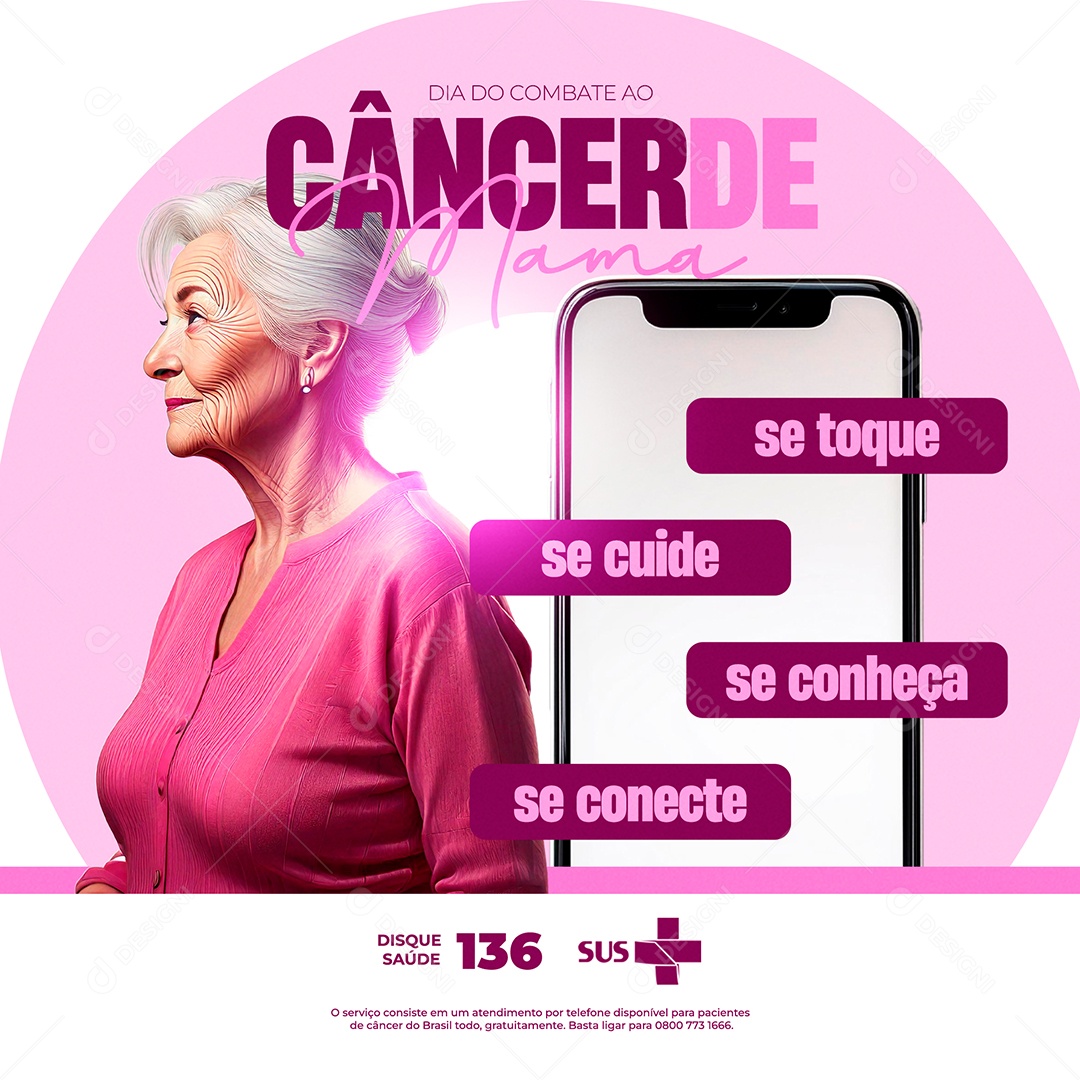 October Rosa Month of Awareness About Mama Social Media PSD Cancer Editable