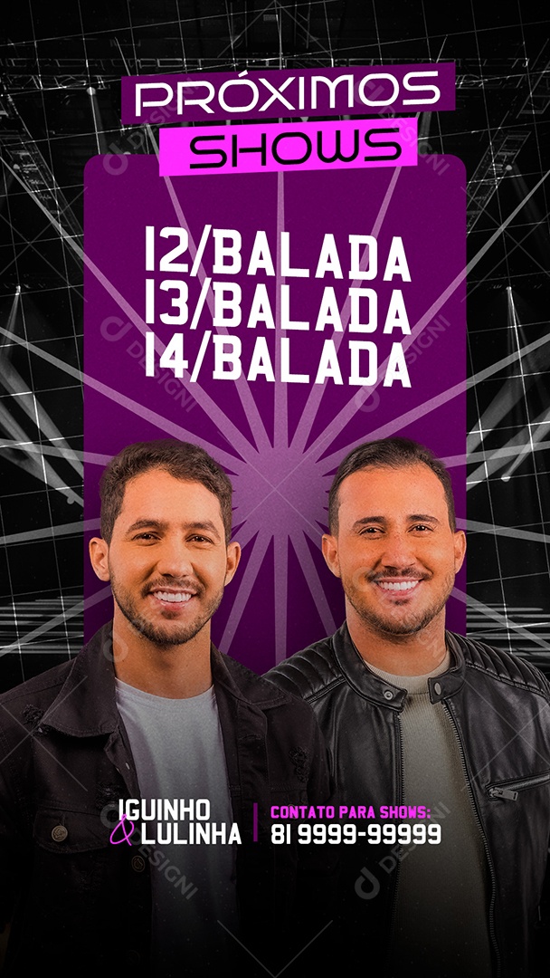 Story Flyer Próximos Shows Agenda Social Media PSD Editável