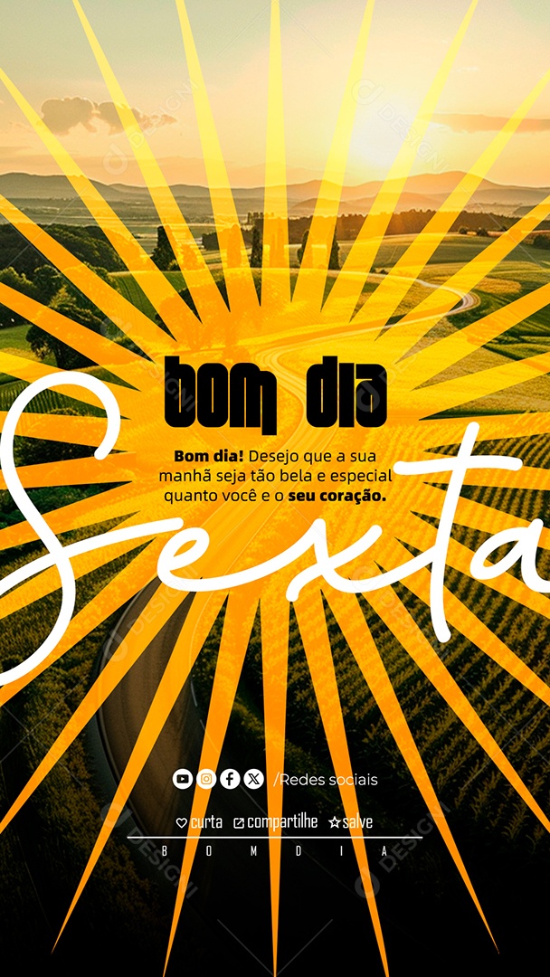 Story Banner Motivacional Bom Dia Sexta Social Media PSD Editável
